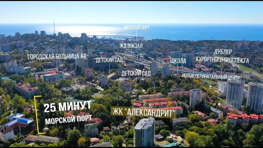 Аэросъёмка жилого комплекса «Александрит» в Сочи